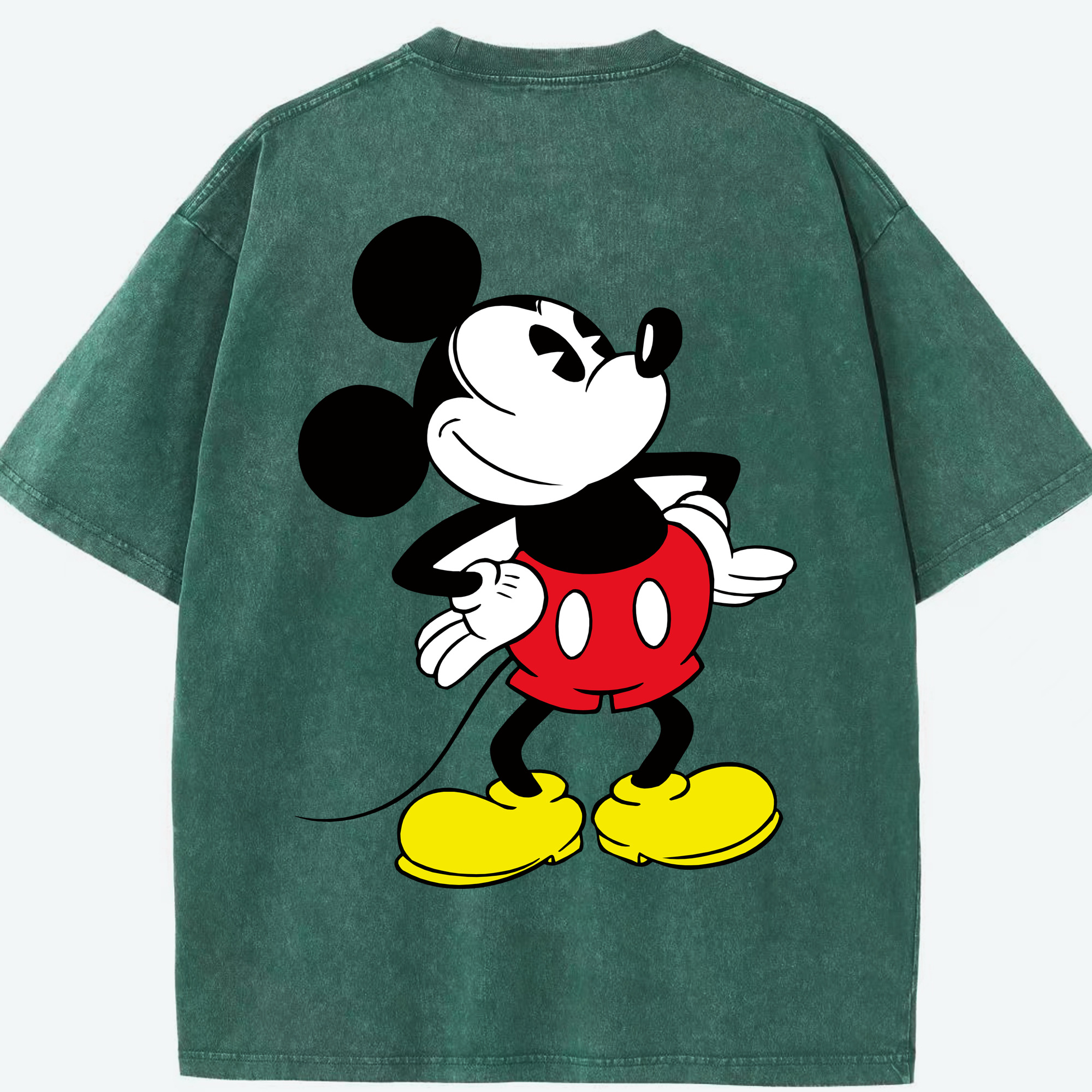 （画像用） ミッキーマウス Mickey Mouse 綿100% ヴィンテージ風 半袖Tシャツ（背面プリント）